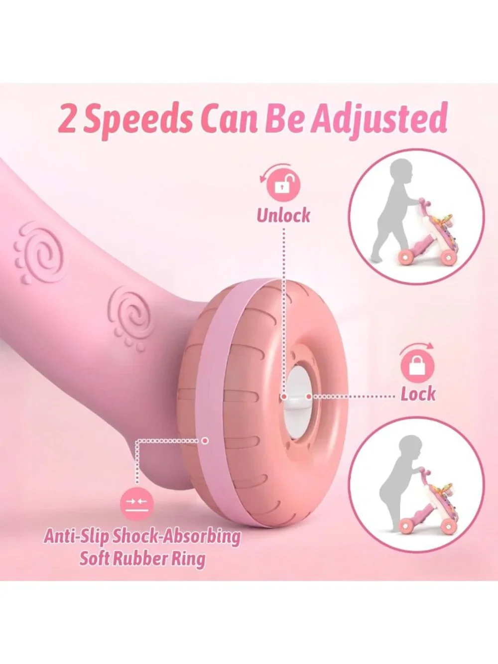 3-in-1 Baby Walker & Activity Center for Girls | Learning, Sit-to-Stand, Music